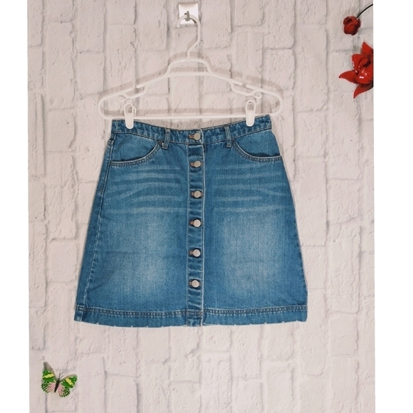 Vintage H&M Button‎ Front Denim Skirt - Picture 1 of 4
